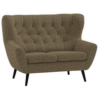 2-SITZER-SOFA Skagen in Webstoff Olivgrün  - Schwarz/Olivgrün, Design, Holz/Textil (137/101/95cm) - Stylife