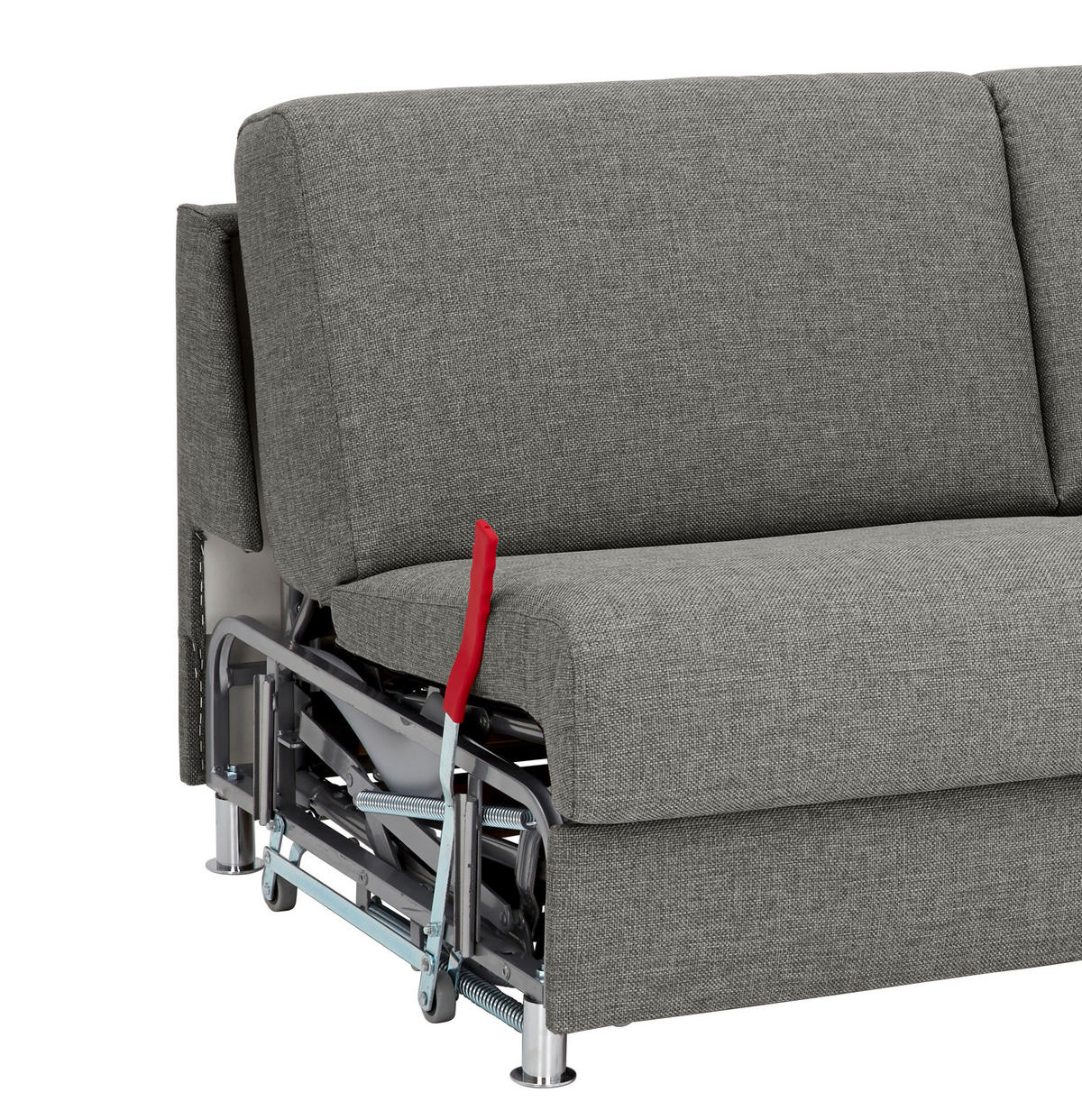 SCHLAFSOFA in Textil Grau  - Chromfarben/Grau, Design, Textil/Metall (195/84/100cm) - Bali