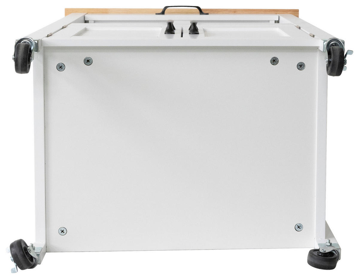 SERVIERWAGEN Kautschukholz vollmassiv Weiß  - Schwarz/Weiß, Basics, Holz/Holzwerkstoff (58/93/40cm) - MID.YOU