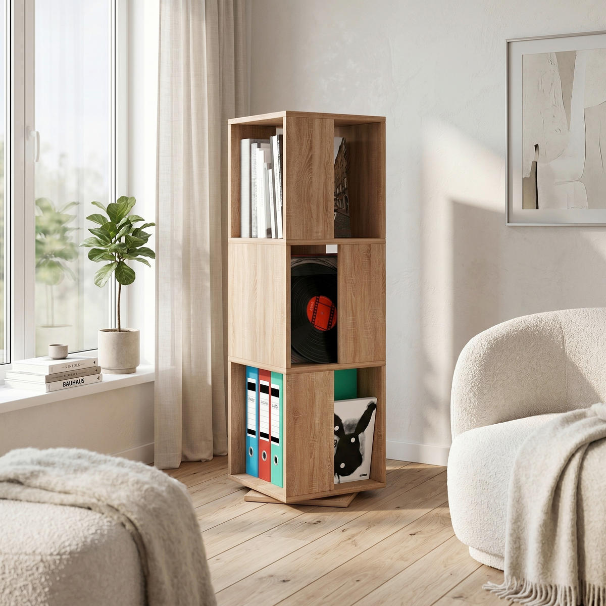 DREHREGAL Sonoma Eiche  - Sonoma Eiche, Basics, Holzwerkstoff (34/109/34cm) - MID.YOU