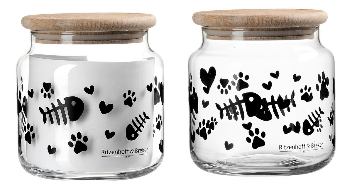 FUTTERBEHÄLTER - Klar, Trend, Glas/Holz (0,6l) - Ritzenhoff Breker