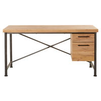 SCHREIBTISCH 150/60/75,5 cm, Anthrazit, Eichefarben, Stauraum, seitenverkehrt montierbar  - Eichefarben/Anthrazit, KONVENTIONELL, Holzwerkstoff/Metall (150/60/75,5cm) - Livetastic