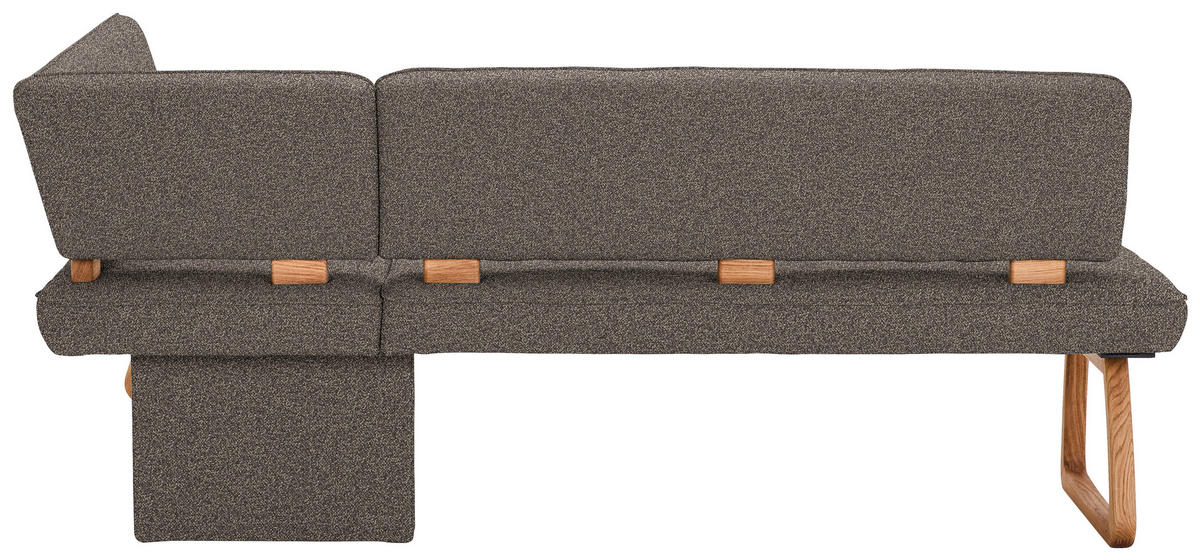 ECKBANK 208/155 cm Webstoff, Mikrofaser Grau Eiche vollmassiv   - Grau, KONVENTIONELL, Holz/Textil (208/155cm) - Venda