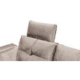 ECKSOFA in Mikrovelours Creme  - Creme/Schwarz, KONVENTIONELL, Kunststoff/Textil (275/170cm) - Carryhome