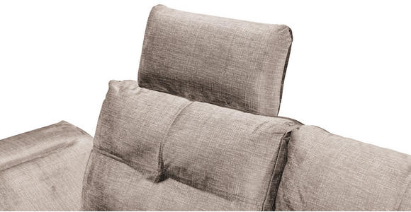 ECKSOFA in Mikrovelours Creme - Creme/Schwarz, KONVENTIONELL, Kunststoff/Textil (275/170cm) - Carryhome