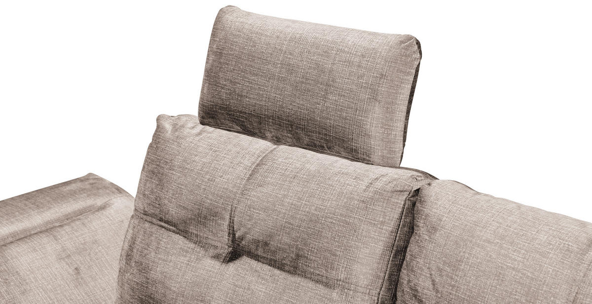 ECKSOFA in Mikrovelours Creme  - Creme/Schwarz, Konventionell, Kunststoff/Textil (275/170cm) - Carryhome