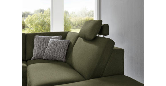 ECKSOFA in Mikrofaser Dunkelgrün 275/242 cm - Dunkelgrün/Alufarben, Design, Textil/Metall (275/242cm) - Dieter Knoll
