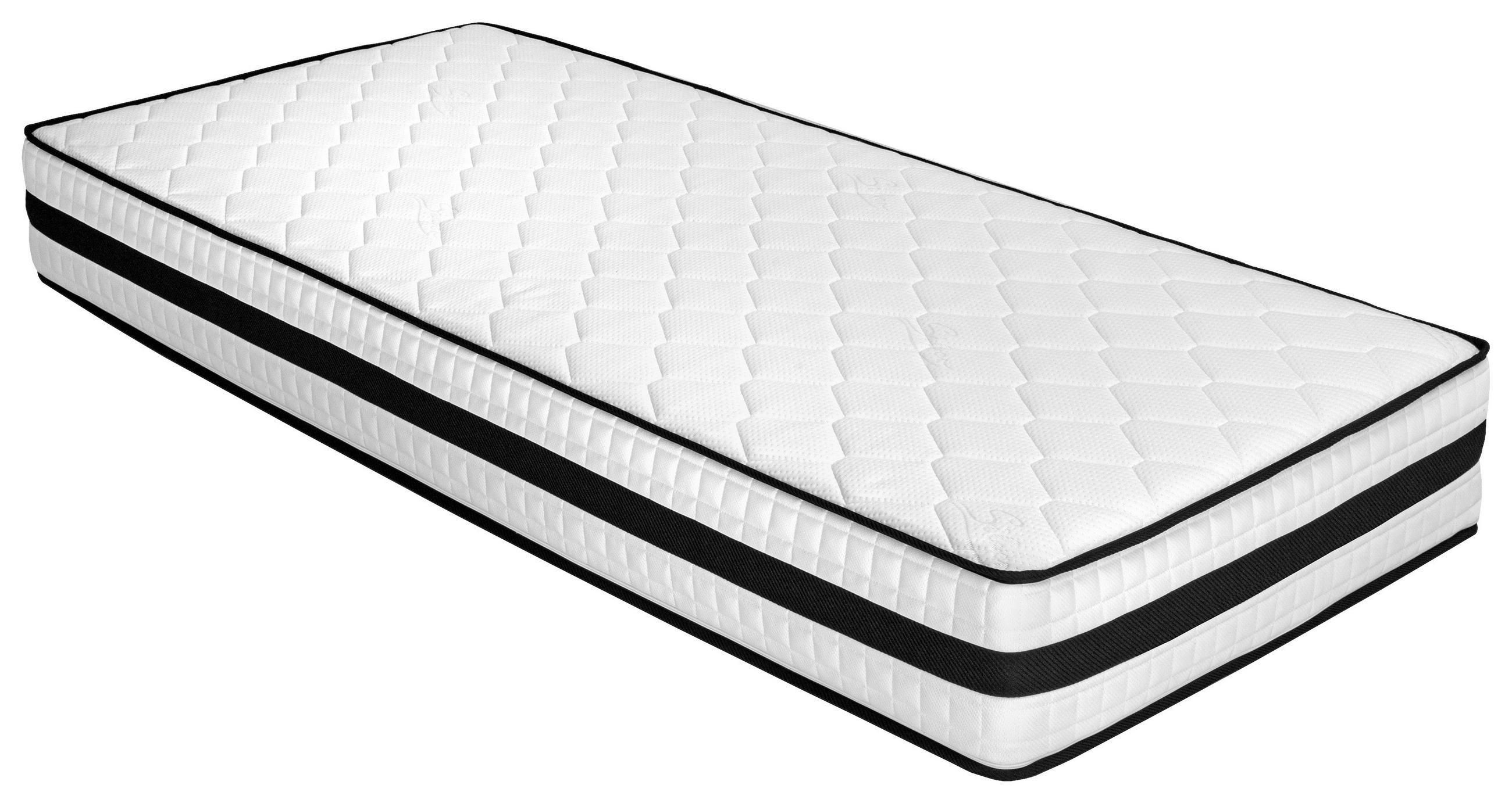 BOXSPRINGMATRATZE NOIR H3, 90/200 cm,  - Weiss/Schwarz, Basics, Textil (90/200cm) - Livetastic