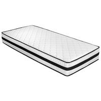 BOXSPRINGMATRATZE NOIR H3, 90/200 cm,  - Weiss/Schwarz, Basics, Textil (90/200cm) - Livetastic