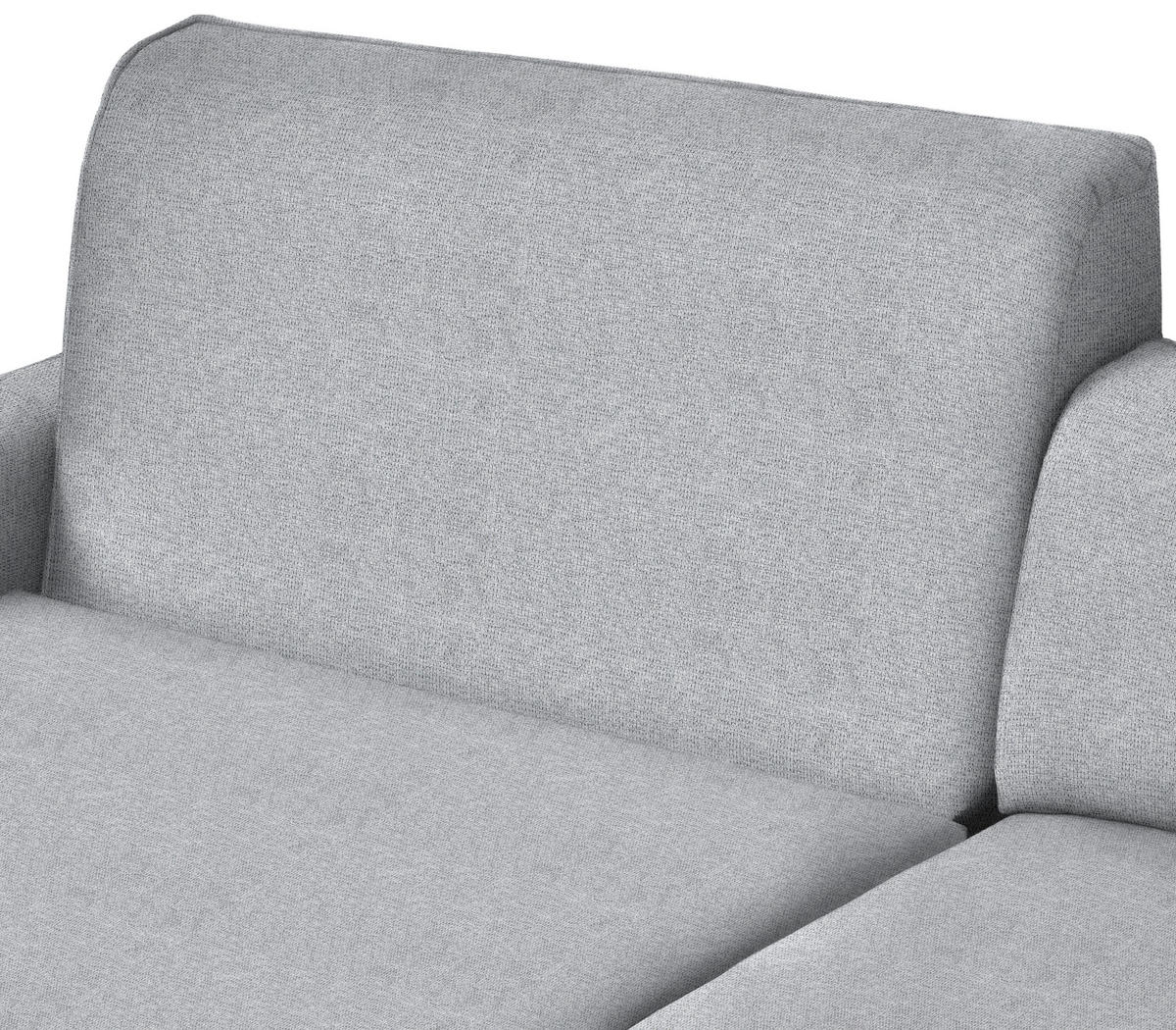 ECKSOFA in Flachgewebe Grau  - Schwarz/Grau, Design, Textil/Metall (190/285cm) - Johann Jakob
