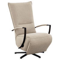 RELAXSESSEL Webstoff, Flachgewebe Relaxfunktion    - Beige/Schwarz, Design, Textil/Metall (66/110-114/84cm) - Moderano