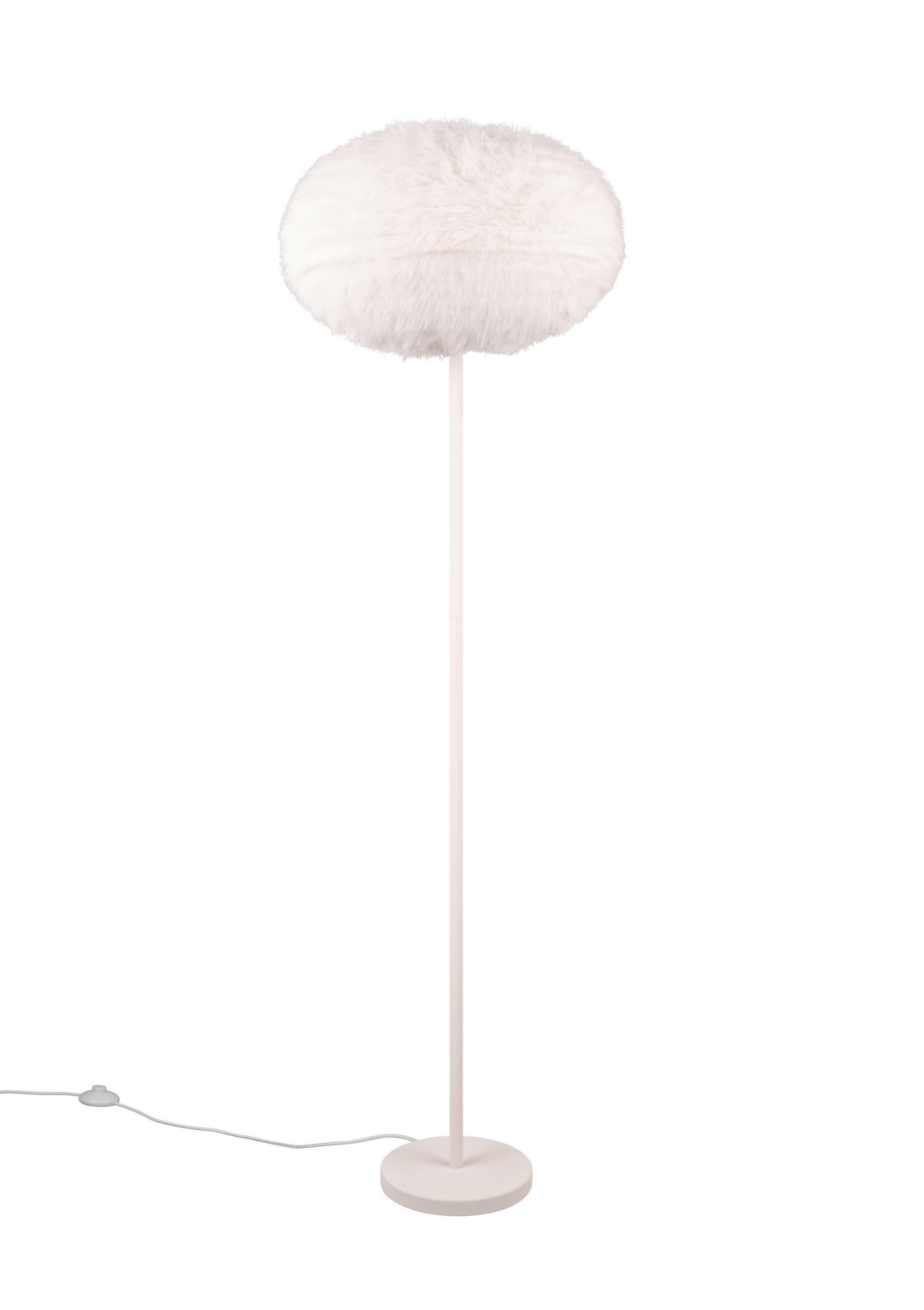 GOLVLAMPA Furry 50/154 cm    - vit/sandfärgad, Modern, metall/textil (50/154cm)