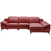 SAROKKANAPÉ bőr piros  - fekete/piros, Design, bőr/fém (286/183cm) - Celina Home