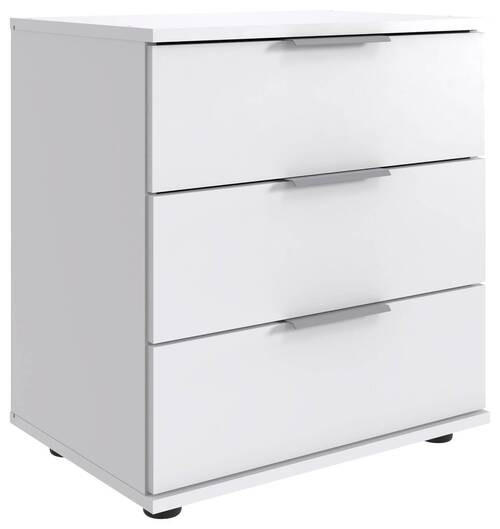 NOČNÝ STOLÍK, biela, 52/58/38 cm - biela/strieborná, Konventionell, kompozitné drevo (52/58/38cm) - MID.YOU