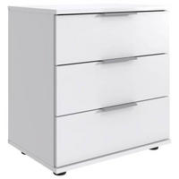 NOČNÝ STOLÍK, biela, 52/58/38 cm - biela/strieborná, Konventionell, kompozitné drevo (52/58/38cm) - MID.YOU