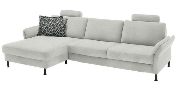 ECKSOFA  in Chenille, Flachgewebe Beige  175/316 cm  - Beige/Schwarz, Design, Textil/Metall (175/316cm) - Dieter Knoll