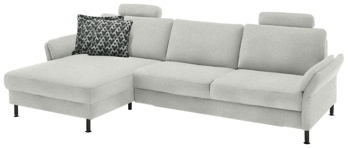 ECKSOFA Chenille, Flachgewebe Beige  - Beige/Schwarz, Design, Textil/Metall (175/316cm) - Dieter Knoll