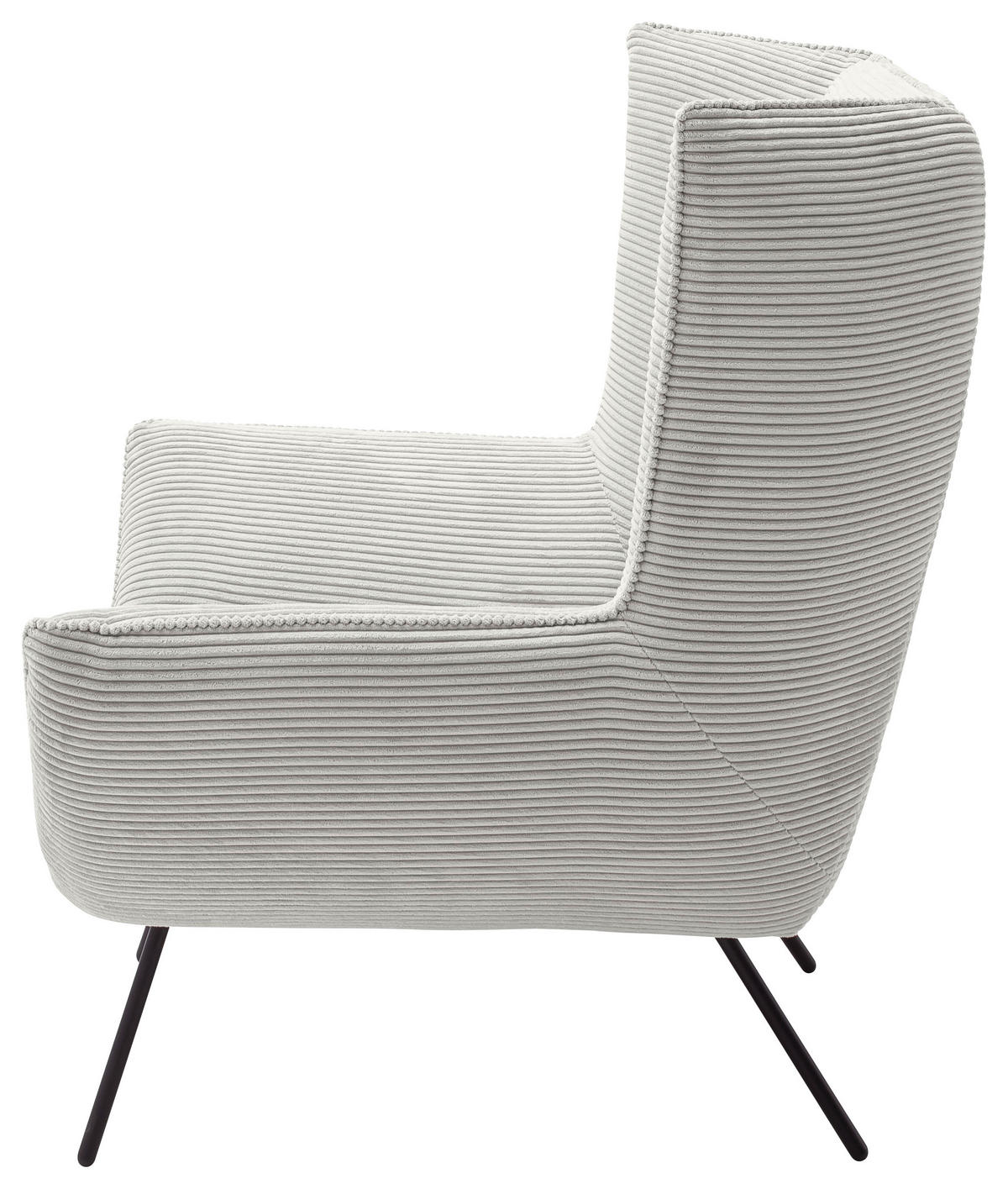 SESSEL in Cord Hellgrau  - Hellgrau/Schwarz, Design, Textil/Metall (90/112/94cm) - Pure Home Lifestyle