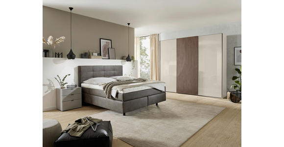 SCHWEBETÜRENSCHRANK 298/240/68 cm Eichefarben, Sandfarben  - Sandfarben/Eichefarben, Design, Glas/Holzwerkstoff (298/240/68cm) - Dieter Knoll