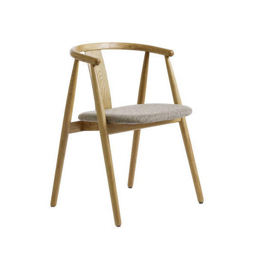 ARMLEHNSTUHL  in Webstoff  - Eichefarben/Naturfarben, Basics, Holz/Textil (59/76,6/52cm) - Boxxx