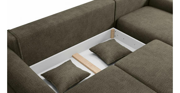 ECKSOFA Olivgrün Chenille  - Olivgrün/Grau, KONVENTIONELL, Kunststoff/Textil (293/205cm) - Carryhome