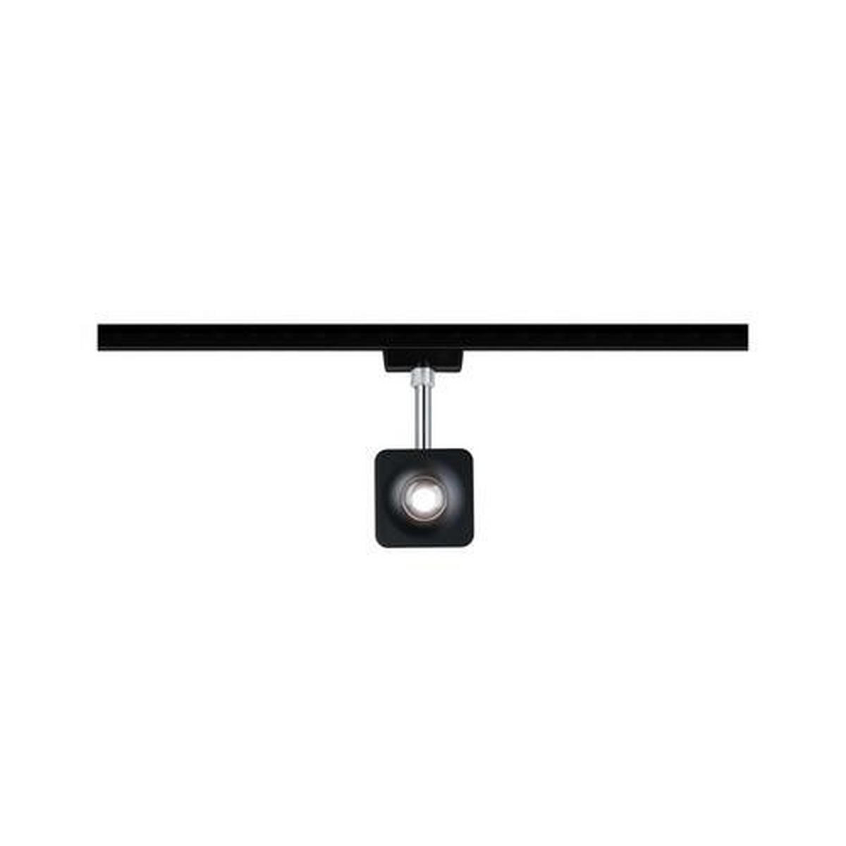 SCHIENENSYSTEM-STRAHLER - Chromfarben/Schwarz, Design, Kunststoff/Metall (7,7/16,5/4,7cm) - Paulmann