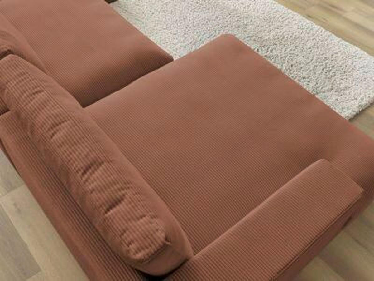 WOHNLANDSCHAFT LEONARD Orange Cord  - Schwarz/Orange, MODERN, Kunststoff/Textil (159/404/159cm)