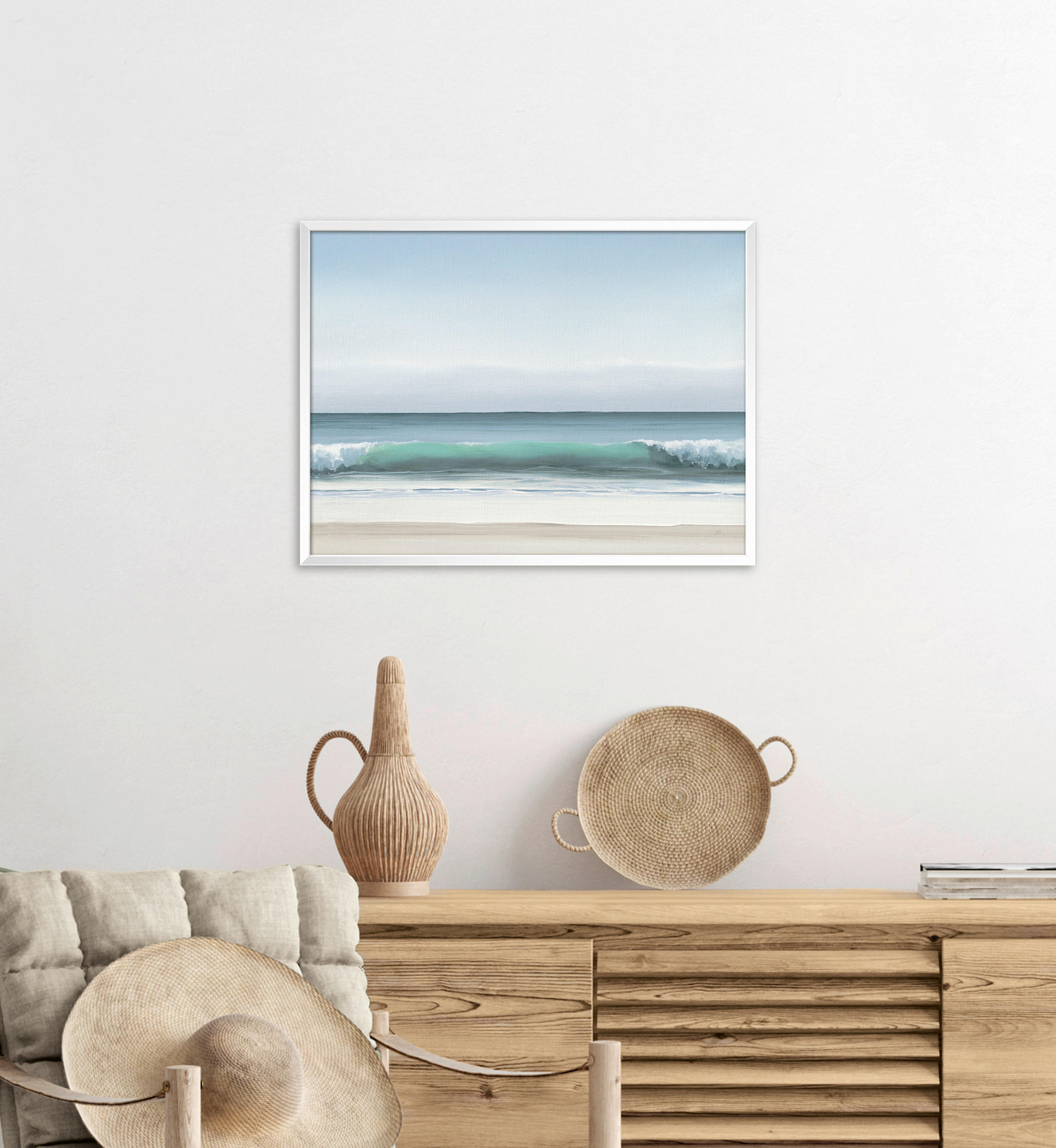 KUNSTDRUCK Strand & Meer 40/30 cm  - Sandfarben/Blau, Basics, Papier (40/30cm) - Monee