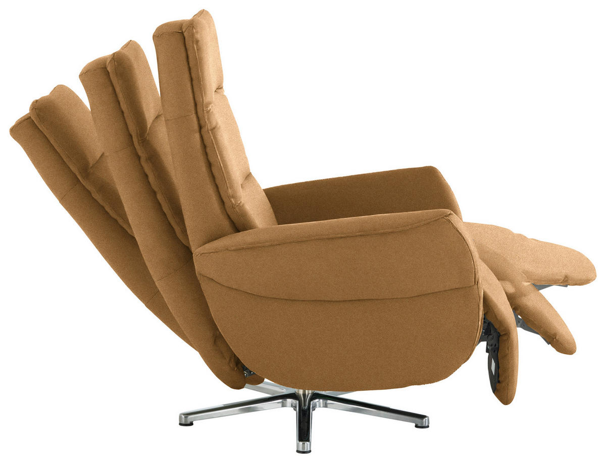 RELAXSESSEL Textil Honig  - Chromfarben/Honig, Design, Textil/Metall (78/113/83cm) - Beldomo Speed