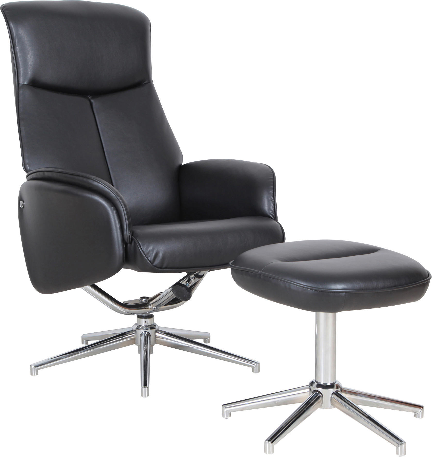 FOTELJA ZA OPUŠTANJE 71/104-92/72,5-106 cm , crna, boja hroma  - boja hroma/crna, Dizajnerski, metal/tekstil (71/104-92/72,5-106cm) - Xora