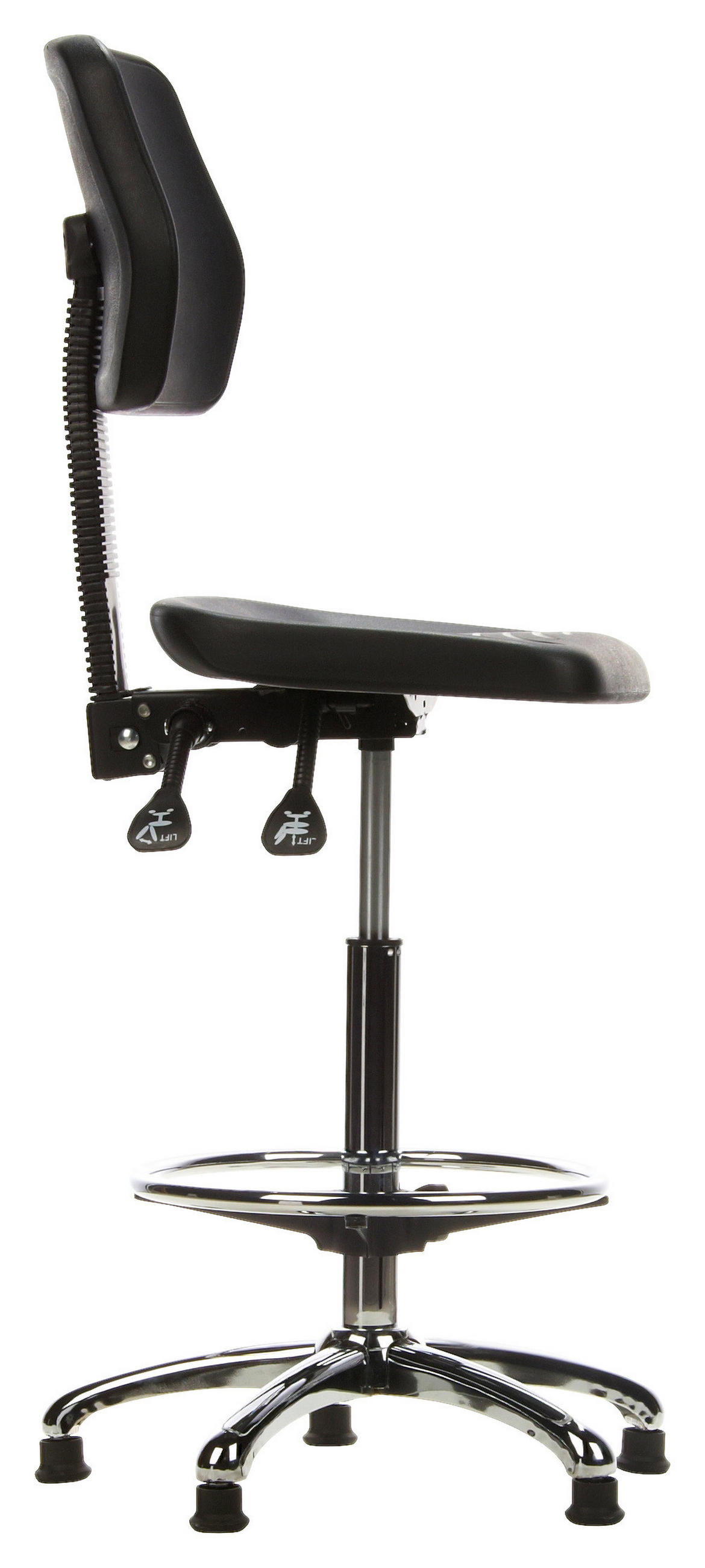 KONTORSPALL  svart, kromfärg  - kromfärg/svart, Modern, metall/plast (42/129/40cm) - MID.YOU
