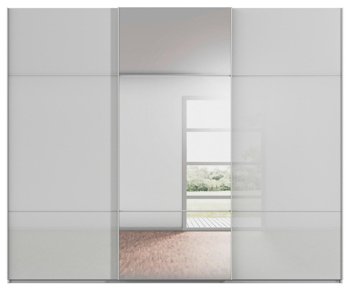 SCHWEBETÜRENSCHRANK in Grau  - Grau, Konventionell, Glas/Holzwerkstoff (301/223/68cm) - Novel