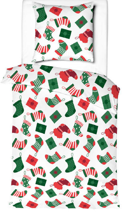 ÁGYNEMŰHUZAT-GARNITÚRA 140/200 cm  - piros/fehér, Basics, textil (140/200cm) - X-Mas