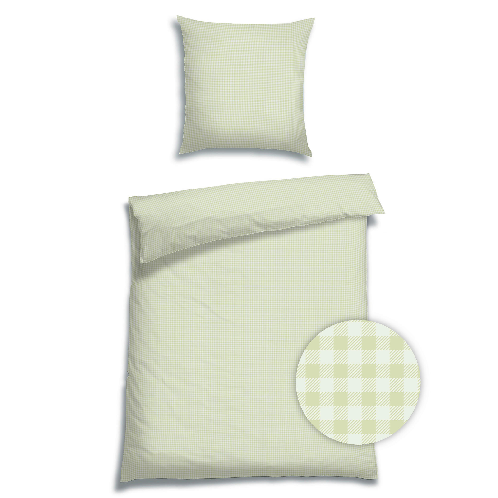 BETTWÄSCHE 2-teilig Satin 135/200 cm  - Salbeigrün, Basics, Textil (135/200cm) - Florella