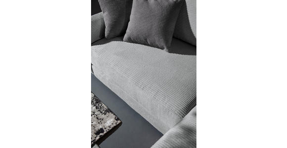 ECKSOFA in Cord Hellgrau  - Dunkelgrau/Hellgrau, Design, Kunststoff/Textil (240/175cm) - Xora