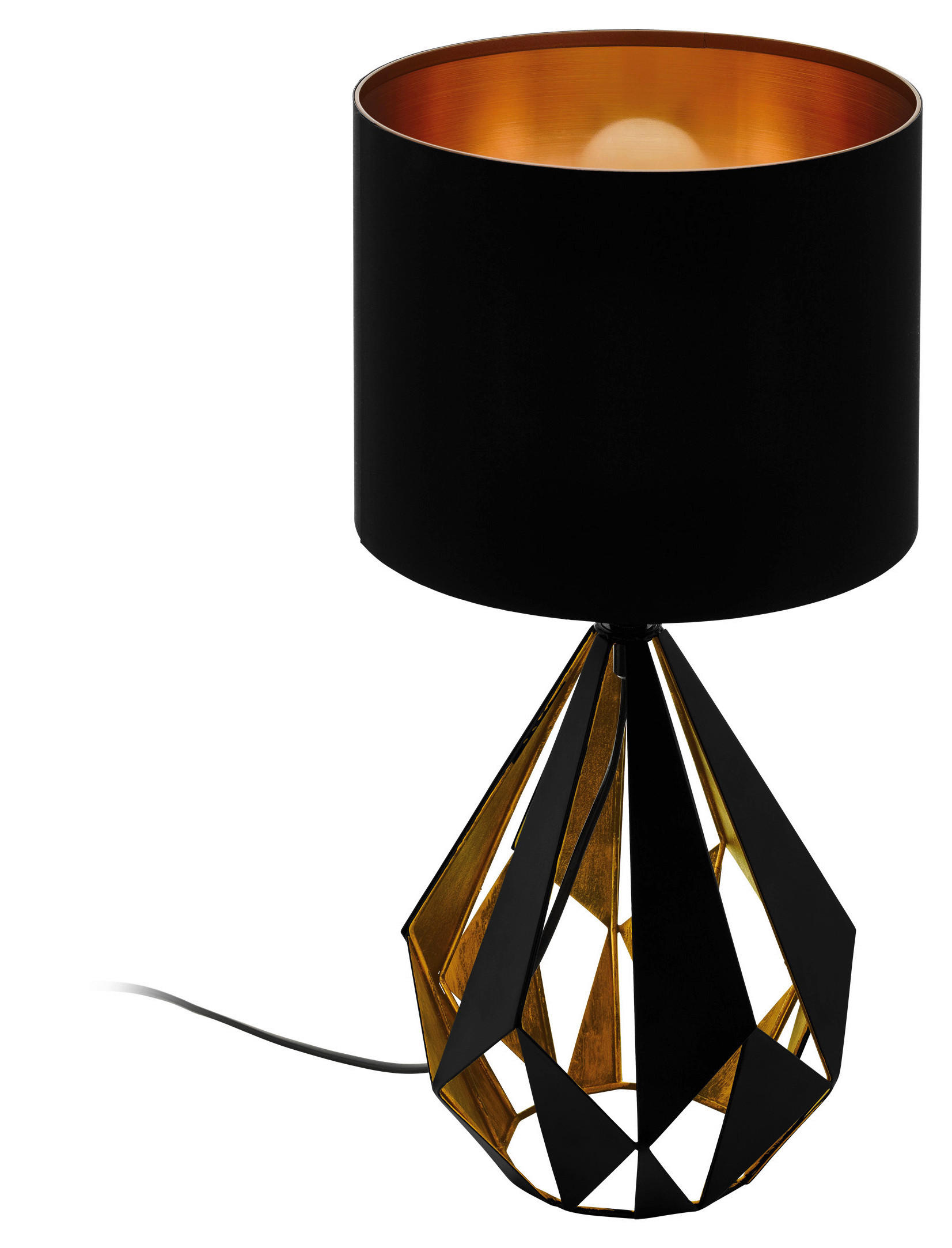 STOLNÍ LAMPA, E27, 25/51 cm  - měděné barvy/černá, Konvenční, kov/textil (25/51cm) - Eglo