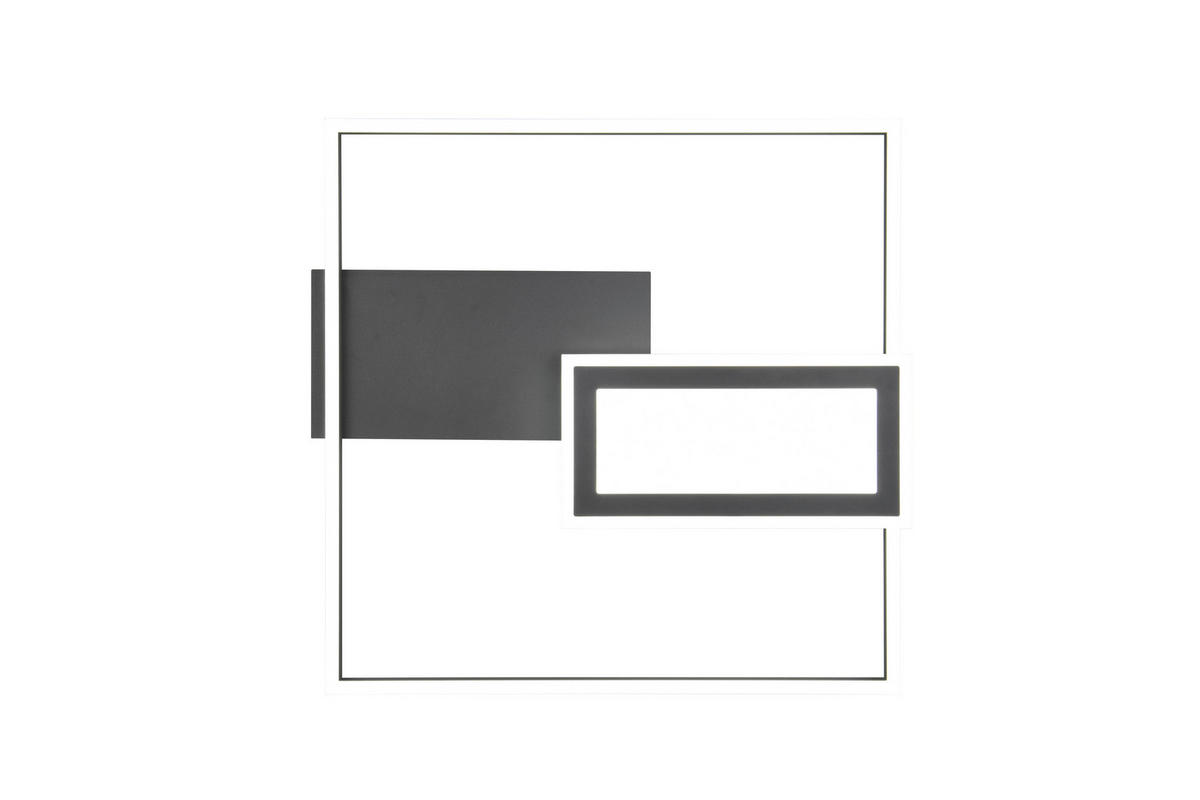 LED-DECKENLEUCHTE     - Weiss/Schwarz, Design, Kunststoff/Metall (53/4.5/50cm)