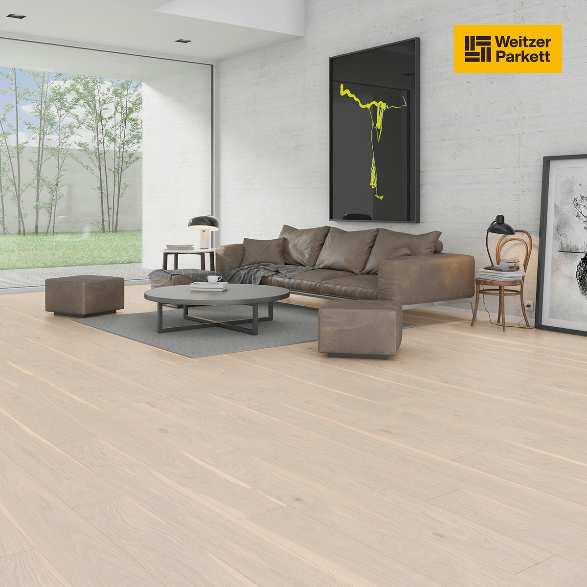 LANDHAUSDIELE, Eiche Polar Pflegefrei Diele  per  m² - Eichefarben, Design, Holz (224,5/19,3/1,3cm) - Weitzer Parkett
