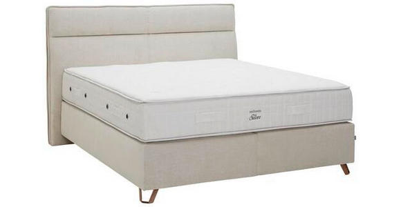 BOXSPRINGBETT 200/200 cm  in Creme  - Creme/Kupferfarben, KONVENTIONELL, Textil/Metall (200/200cm) - Ambiente