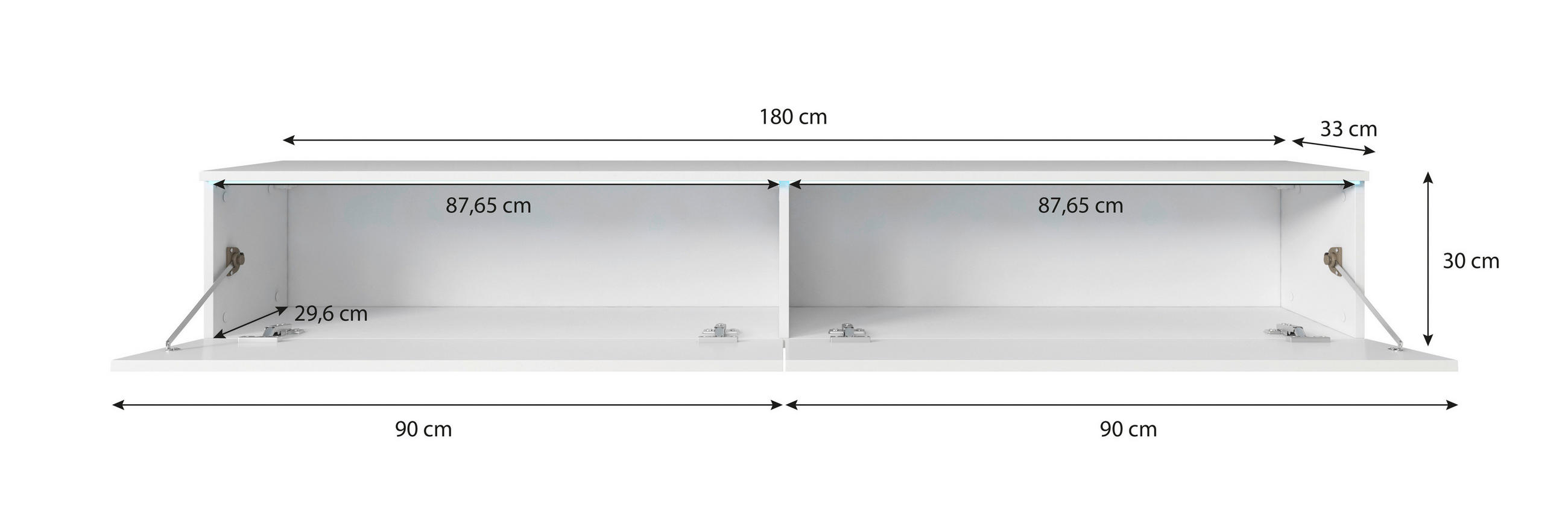 TV-BÄNK D180  i 180/30/33 cm  - grafitfärgad/svart, Lifestyle, trämaterial/plast (180/30/33cm) - P & B