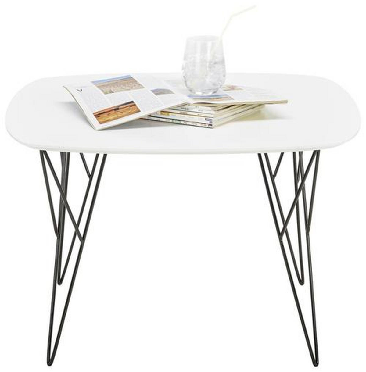 KLUB STOČIĆ 70/45/70 cm  crna, bela  - bela/crna, Moderno, metal/pločasti materijal (70/45/70cm)