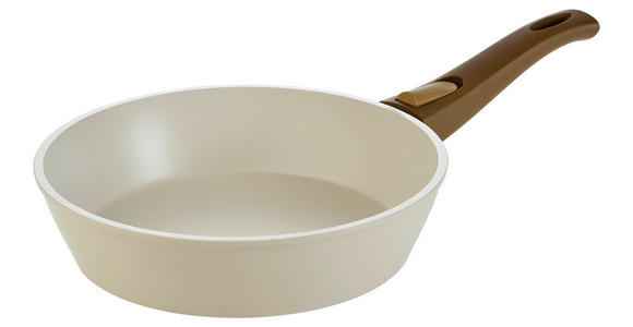 BRATPFANNE Keramikbeschichtung  - Creme/Braun, Basics, Kunststoff/Metall (24/6cm) - Homeware Profession.