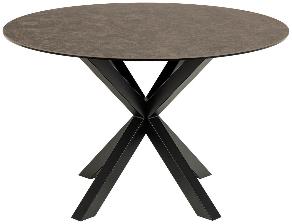 ESSTISCH in Keramik  - Schwarz/Braun, Trend, Keramik/Metall (119/75,5cm) - MID.YOU