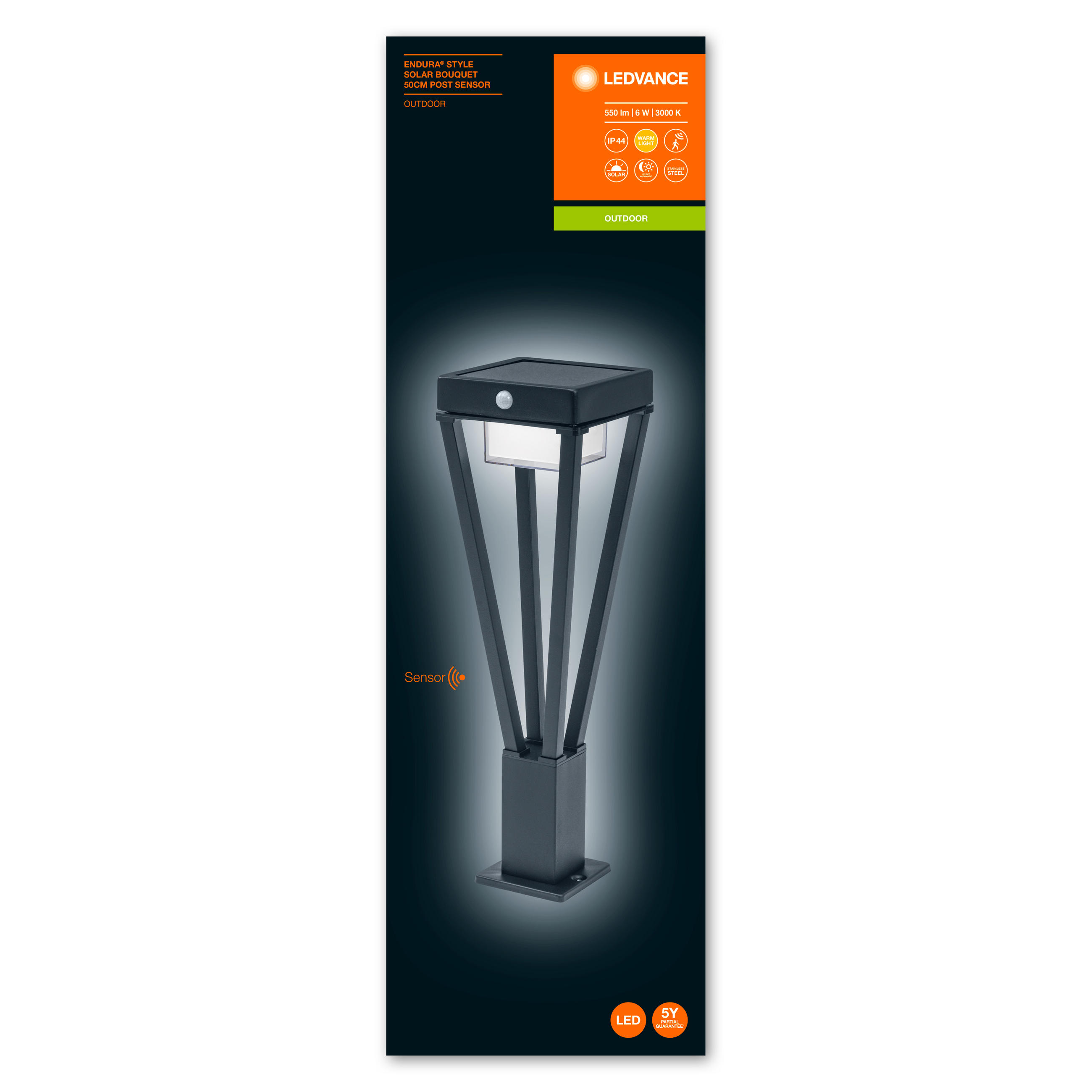 LED-AUßENLEUCHTE Endura Style Solar Bouquet 15/15/50 cm   - Nickelfarben, Design (15/15/50cm) - Ledvance