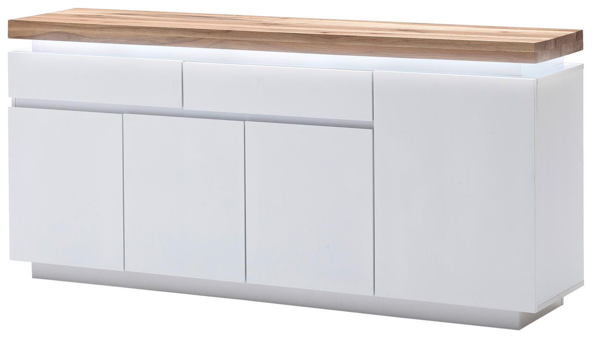 KOMMODE 175/81/40 cm  in Weiß, Eichefarben  - Eichefarben/Weiß, Design, Holz/Holzwerkstoff (175/81/40cm)
