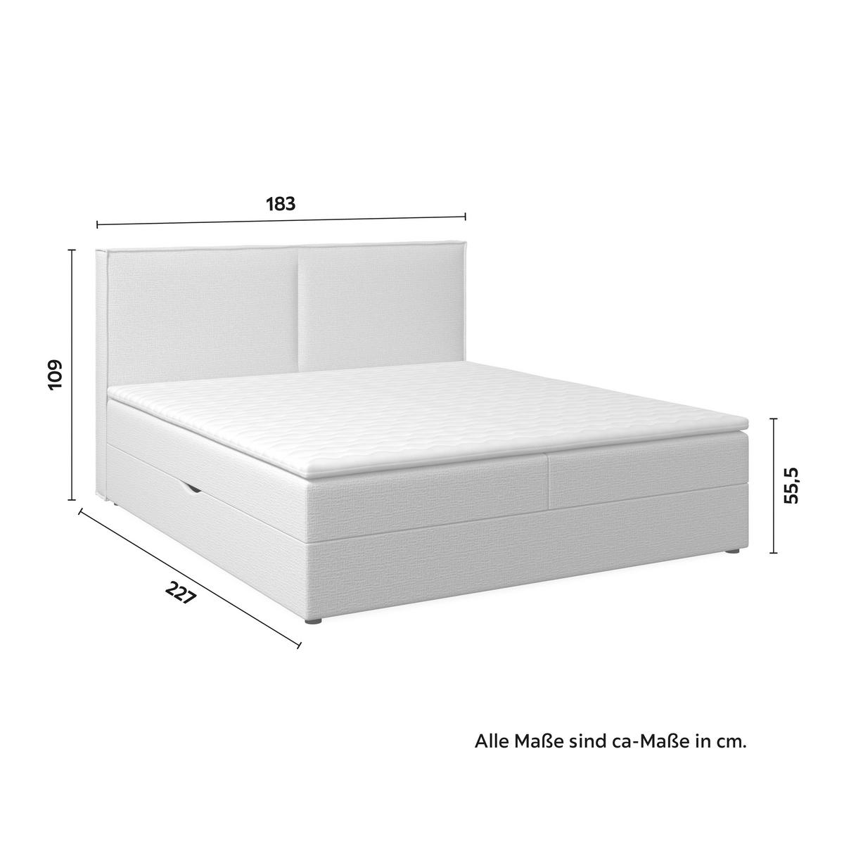 BOXSÄNG 180/200 cm  i cremefärgad  - svart/cremefärgad, Modern, trä/textil (180/200cm) - Visionight