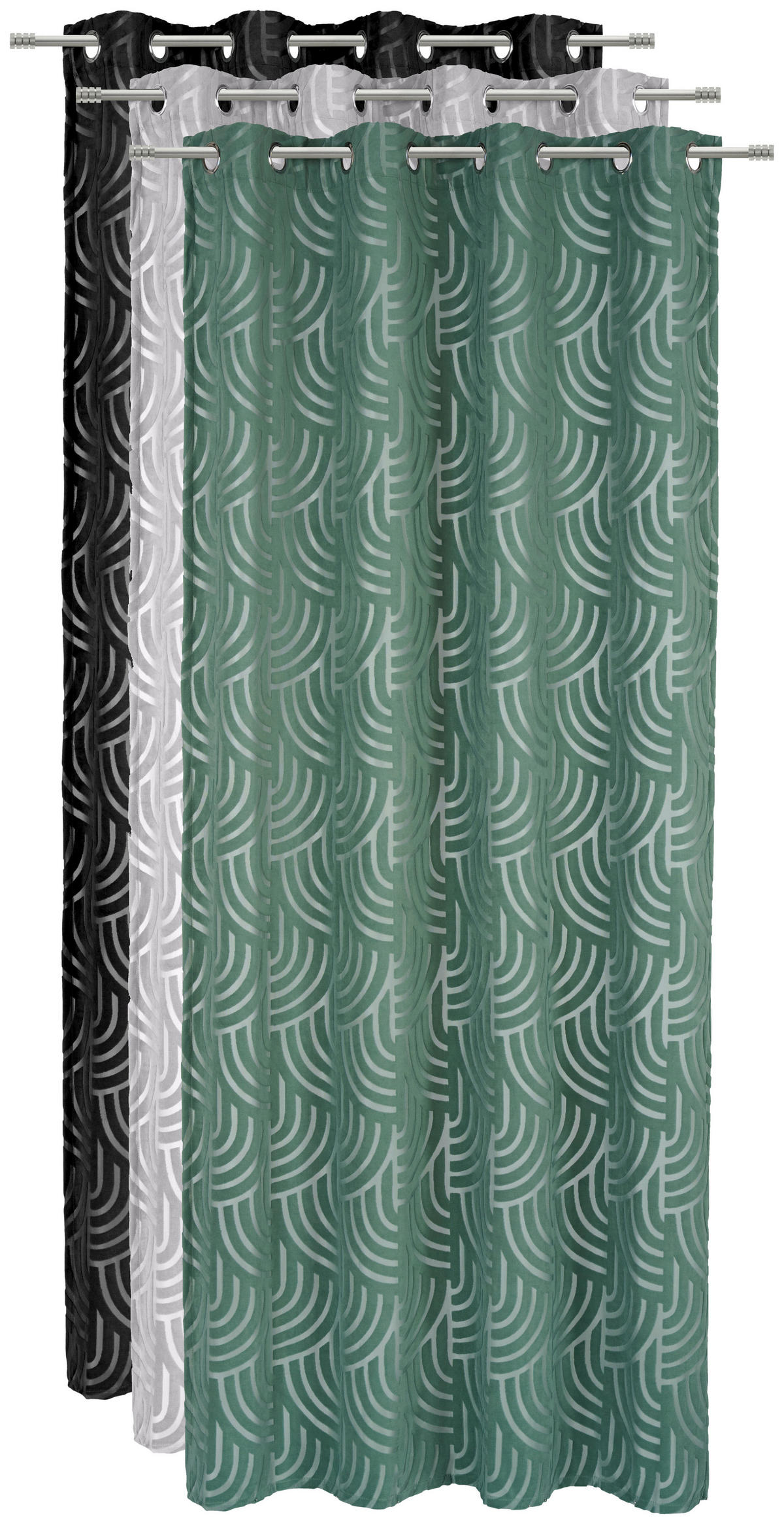 ZÁVĚS S OČKY, neprůsvitné, 135/245 cm - bílá, Design, textil (135/245cm) - Esposa