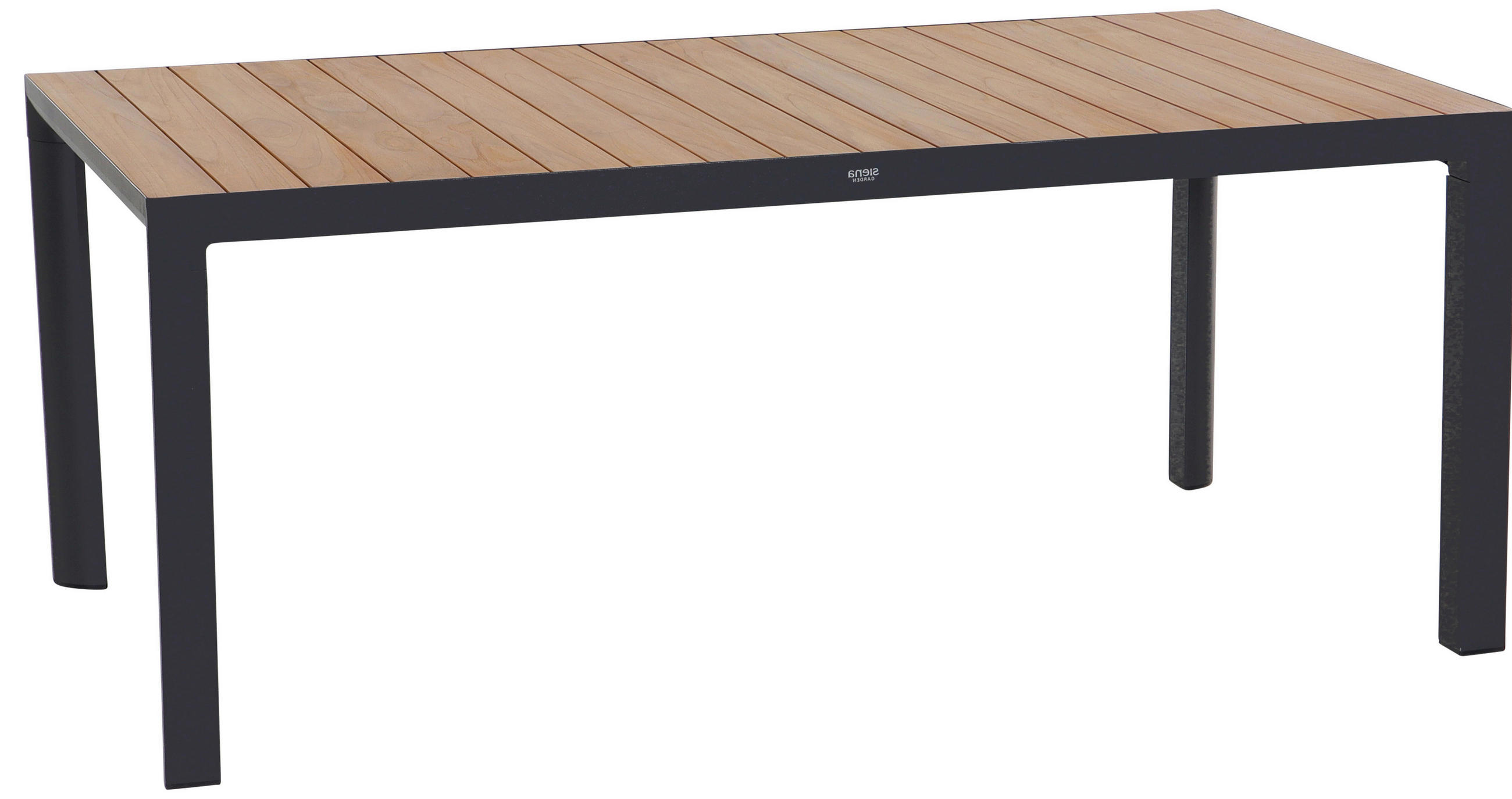 Siena Garden Gartentisch Anthrazit, Teak 100x74x180 cm