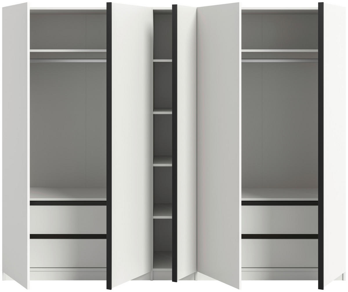 ORMAR S KLASIČNIM VRATIMA     - bijela/crna, Moderno, drvni materijal (230/183/53cm) - MID.YOU