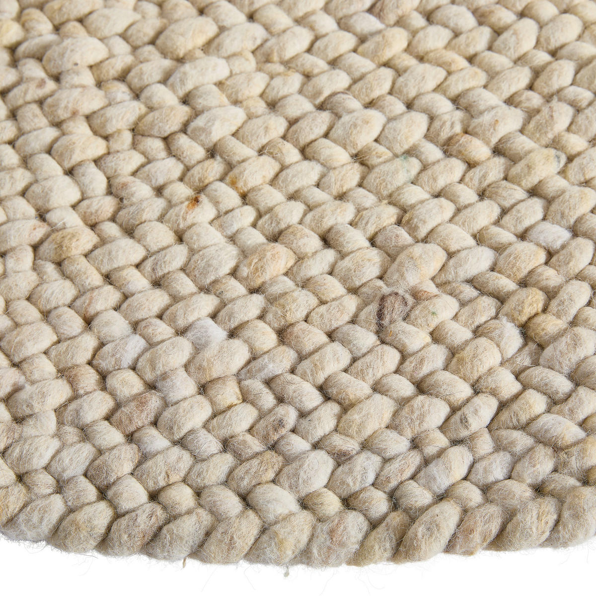 HANDWEBTEPPICH  Wohnzimmer 180 cm Beige rund  - Beige, KONVENTIONELL, Textil (180cm) - Linea Natura
